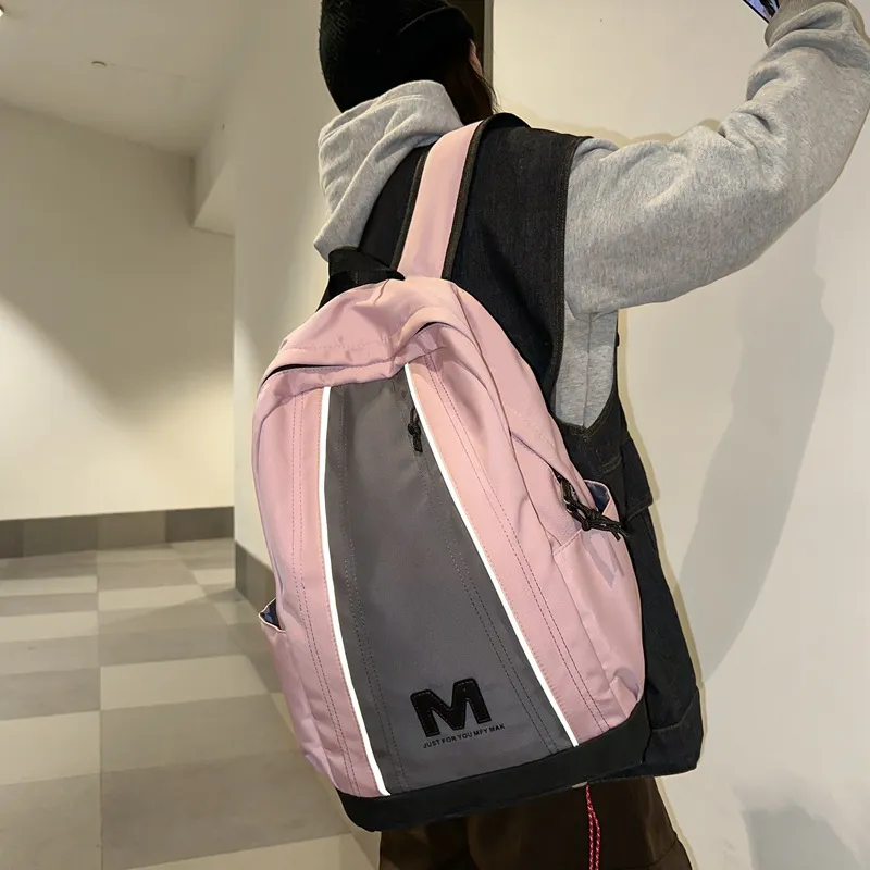 S.REPHEN Nylon Backpack Regular Unisex Black White-1