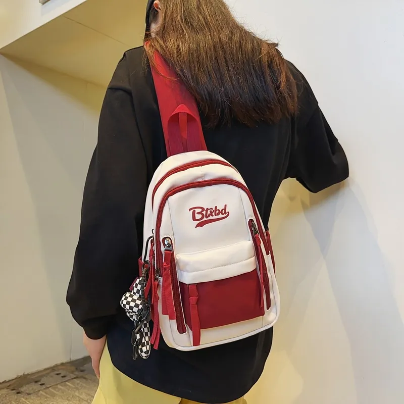S.REPHEN Nylon Sling Bag Crossbody Bag Shoulder Bag Regular Unisex Black/Red-9