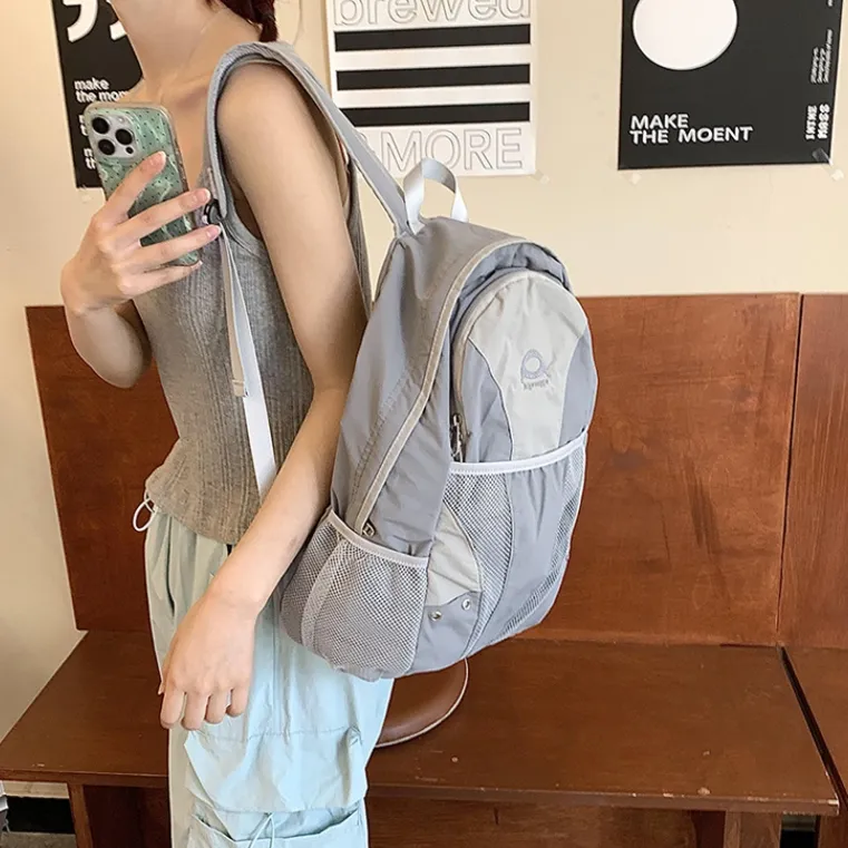S.REPHEN Nylon Backpack Regular Unisex Gray/Black/Yellow-8