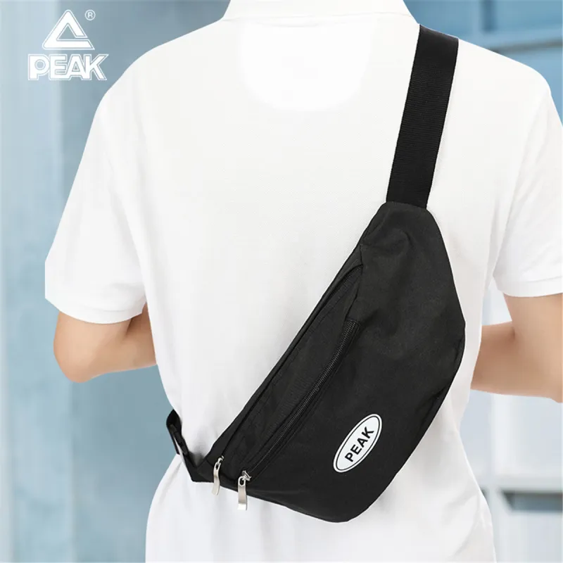 PEAK Polyester Shoulder Bag Backpack Crossbody Bag Fanny Pack Small Size Unisex Black-1