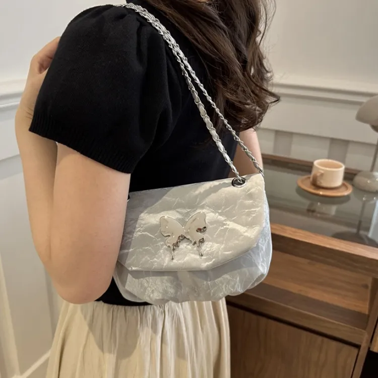 FCTOSSR PU Shoulder Bag Crossbody Bag Small Size Women's White/Silver/Black/Blue-10