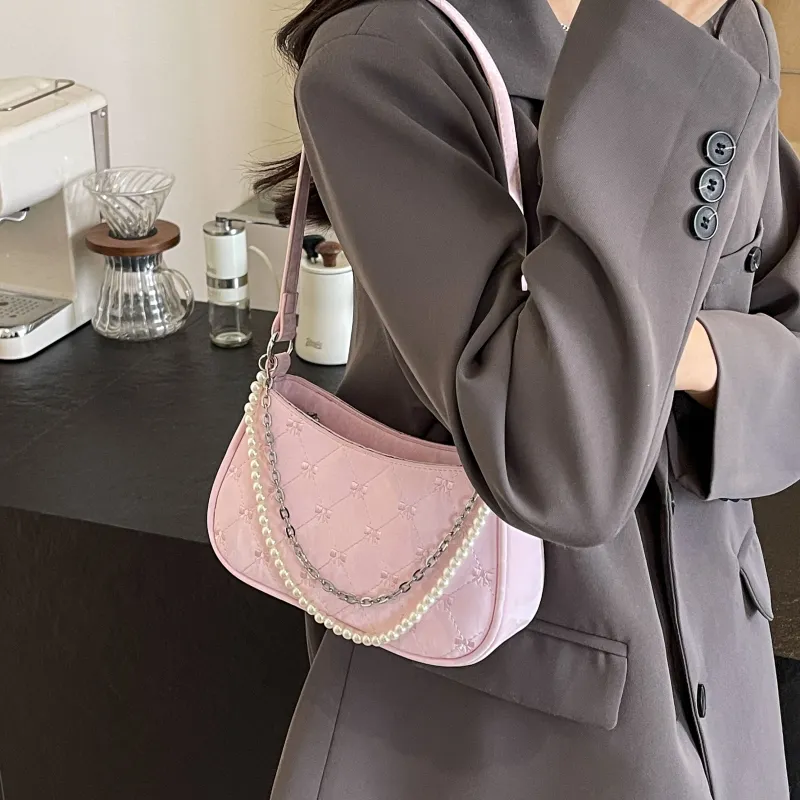 FCTOSSR PU Shoulder Bag Women's White/Silver/Black/Pink-19