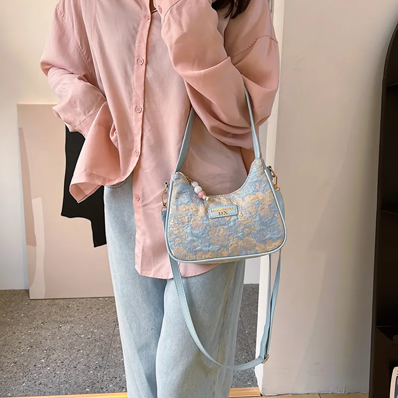 FCTOSSR PU Dumpling Bag Shoulder Bag Regular Women's Blue, Purple, Pink-15