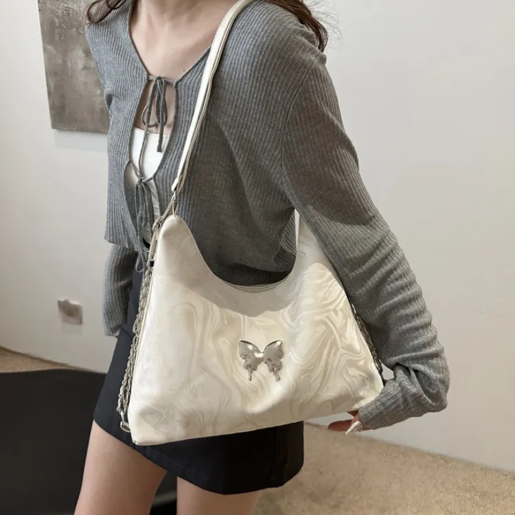 FCTOSSR PU Backpack On The Shoulder Women's White/Silver/Black/Pink-1