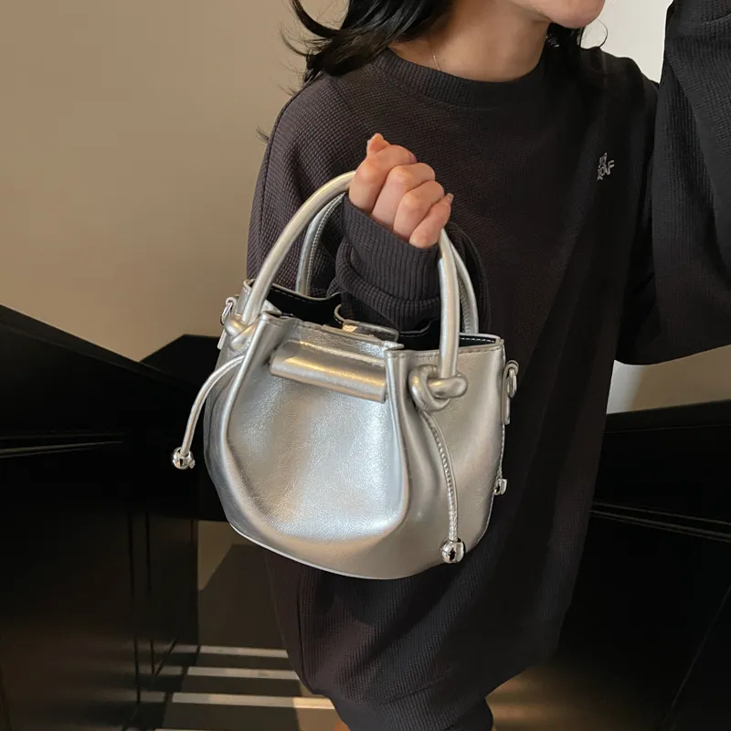 FCTOSSR Pu One Shoulder Handbag Women's White/Silver/Black/Yellow/Blue/Pink-11