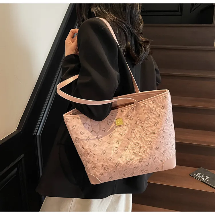 FCTOSSR PU Tote Bag, Shopping Bag, Shoulder Bag Women's White/Black/Pink/Brown-13