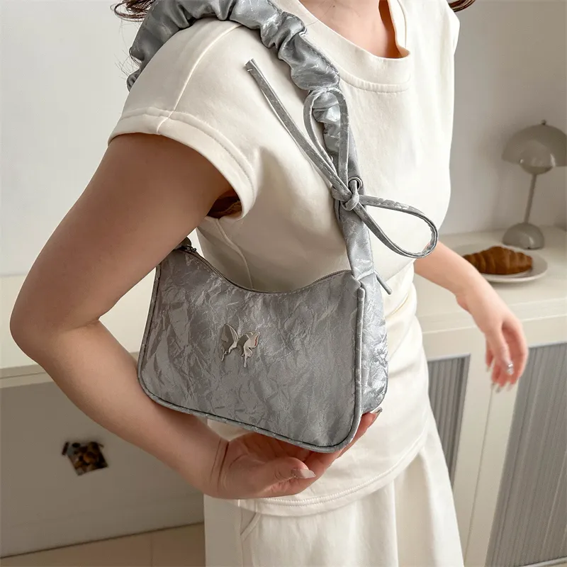FCTOSSR PU Shoulder Bag Women's White/Silver/Black/Khaki/Brown-12