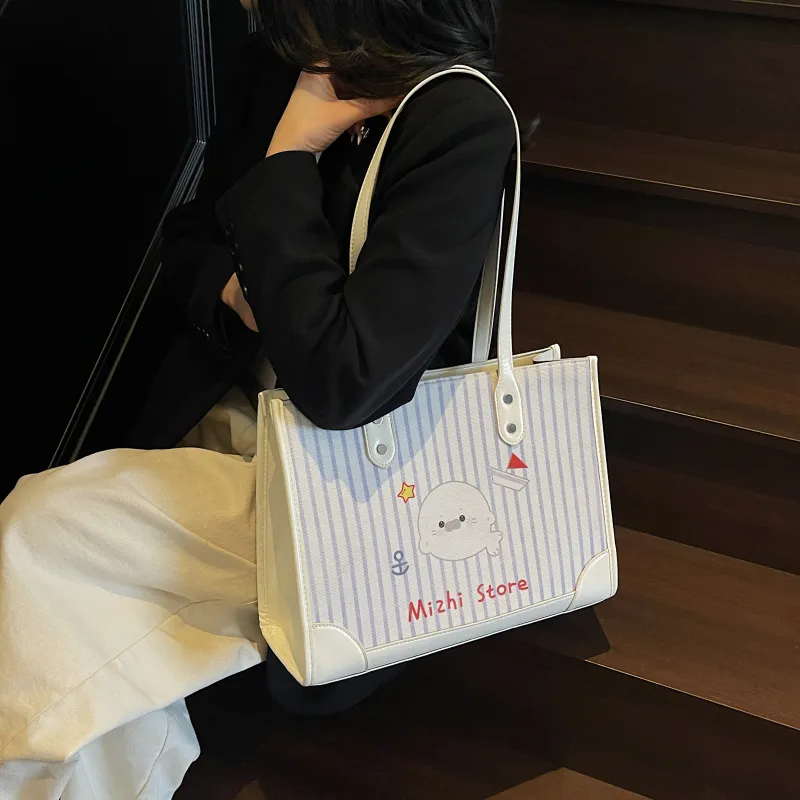 FCTOSSR Composite Cloth Tote Bag, Shopping Bag, Shoulder Bag Regular Women's White/Yellow/Pink-3