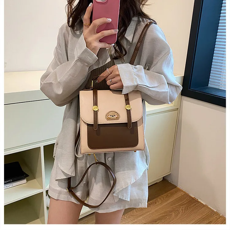 FCTOSSR PU Backpack Women's Black/Khaki/Coffee/White-7