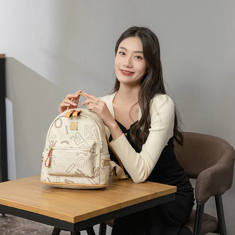 FCTOSSR PU Backpack Women's White/Black/Yellow/Brown-3