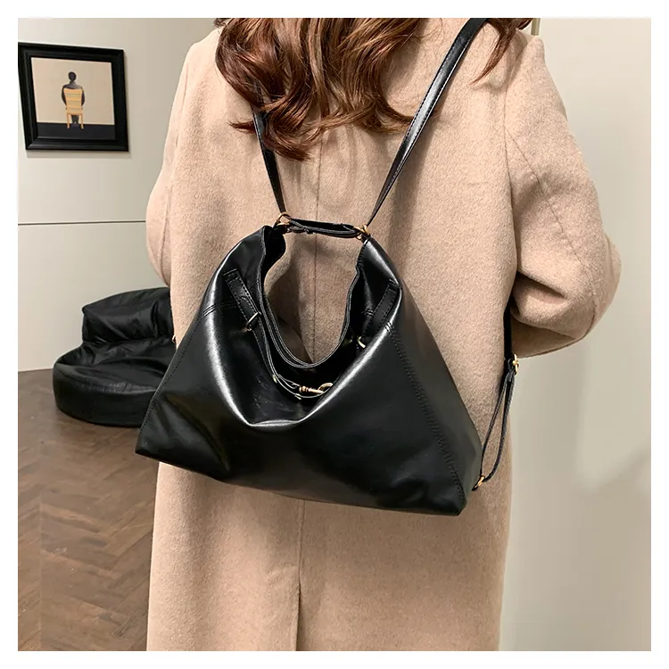 FCTOSSR PU Tote Double Shoulder Bag Women's Black/Coffee/Brown-5