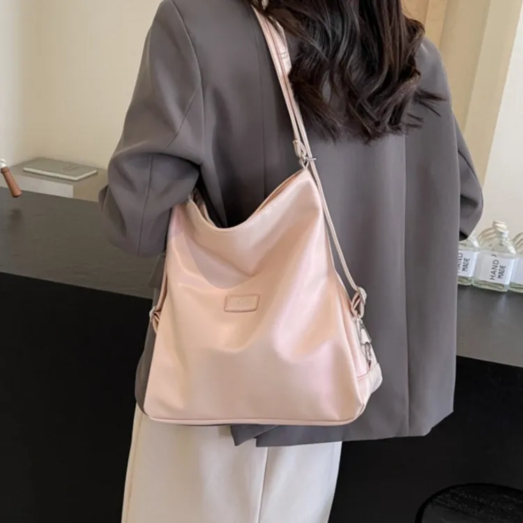 FCTOSSR PU Double Shoulder Backpack Regular Women's Black White Silver Pink-7