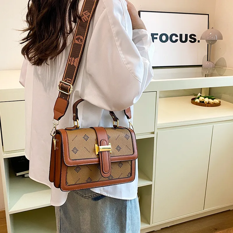 FCTOSSR PU Crossbody Handbag Regular Women's Ecru/Yellow/Brown-10