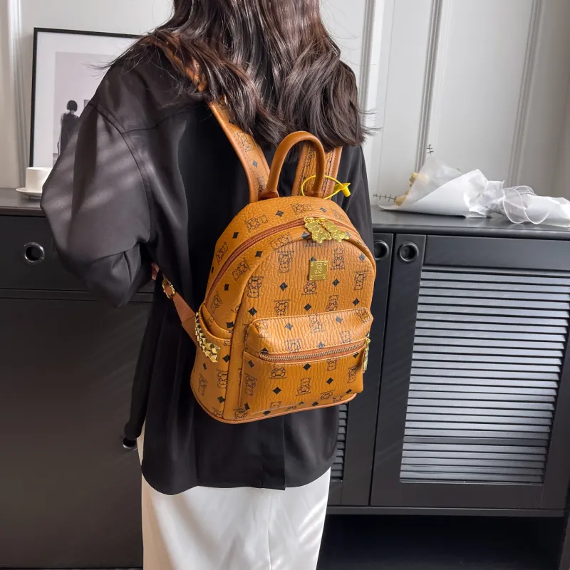 FCTOSSR PU Backpack Regular Women's Ecru/Black/Pink/Brown/Black & White-17