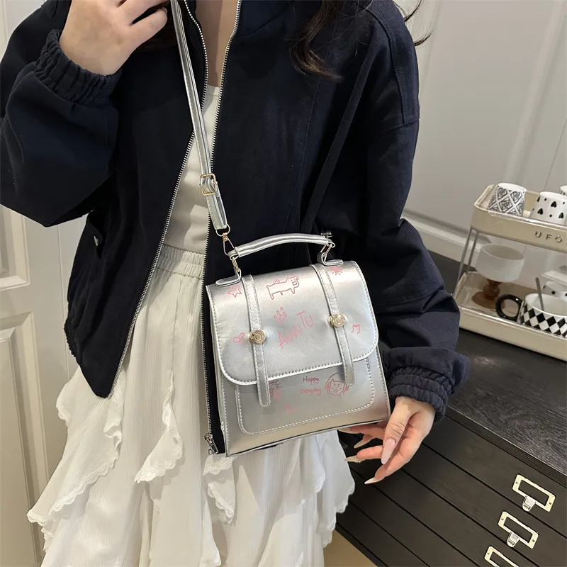 FCTOSSR PU Backpack Women's Pink/Silver-8