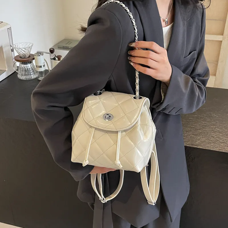 FCTOSSR PU Shoulder Bag Backpack Women's White/Silver/Black/Red-2