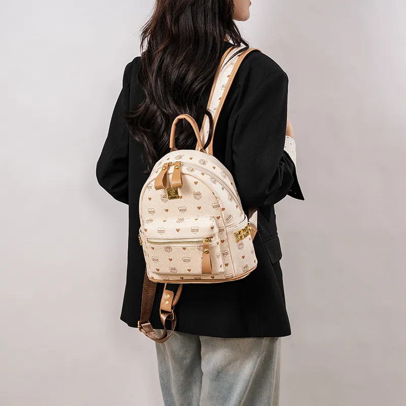 FCTOSSR PU Backpack Women's White/Beige/Pink/Brown-10