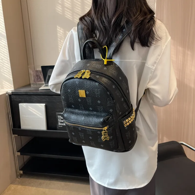 FCTOSSR PU Backpack Regular Women's Ecru/Black/Pink/Brown/Black & White-6
