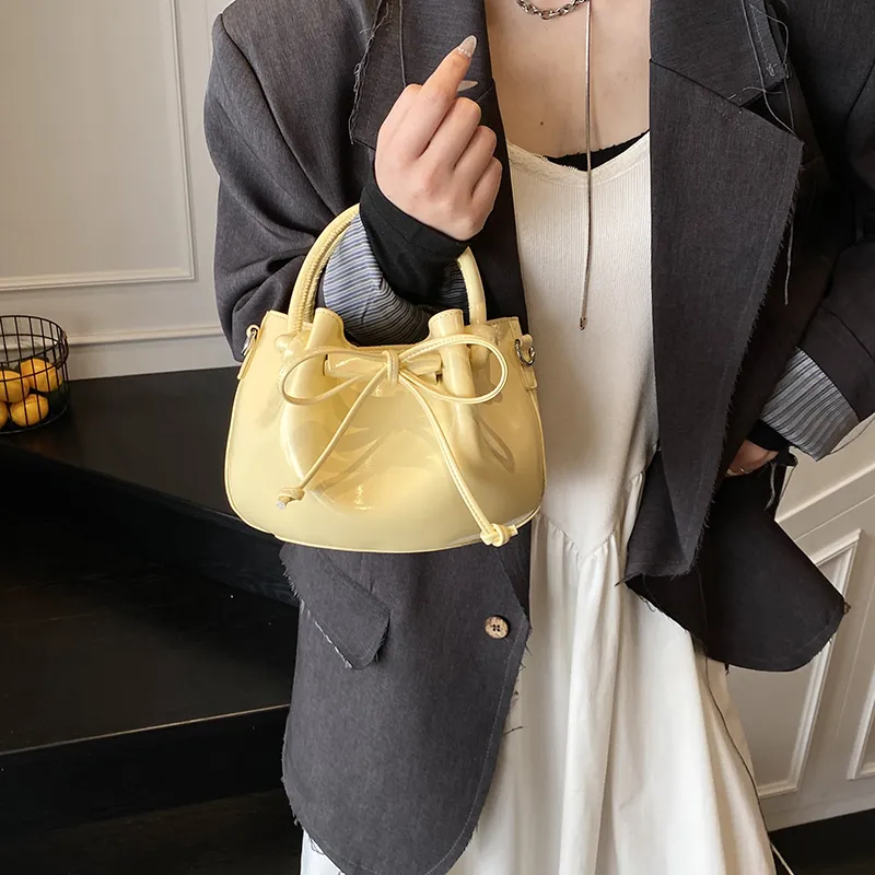 FCTOSSR PU Bucket Bag, Shoulder Bag, Crossbody Bag, Handbag Women's White/Silver/Black/Yellow/Pink-20