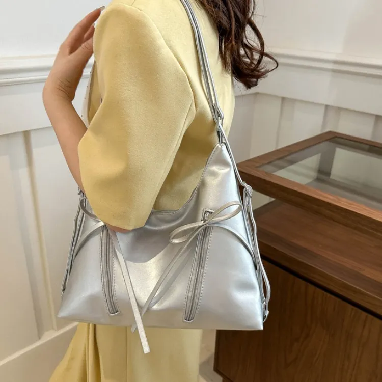 FCTOSSR PU Shoulder Bag Women's White/Silver/Black/Pink-4