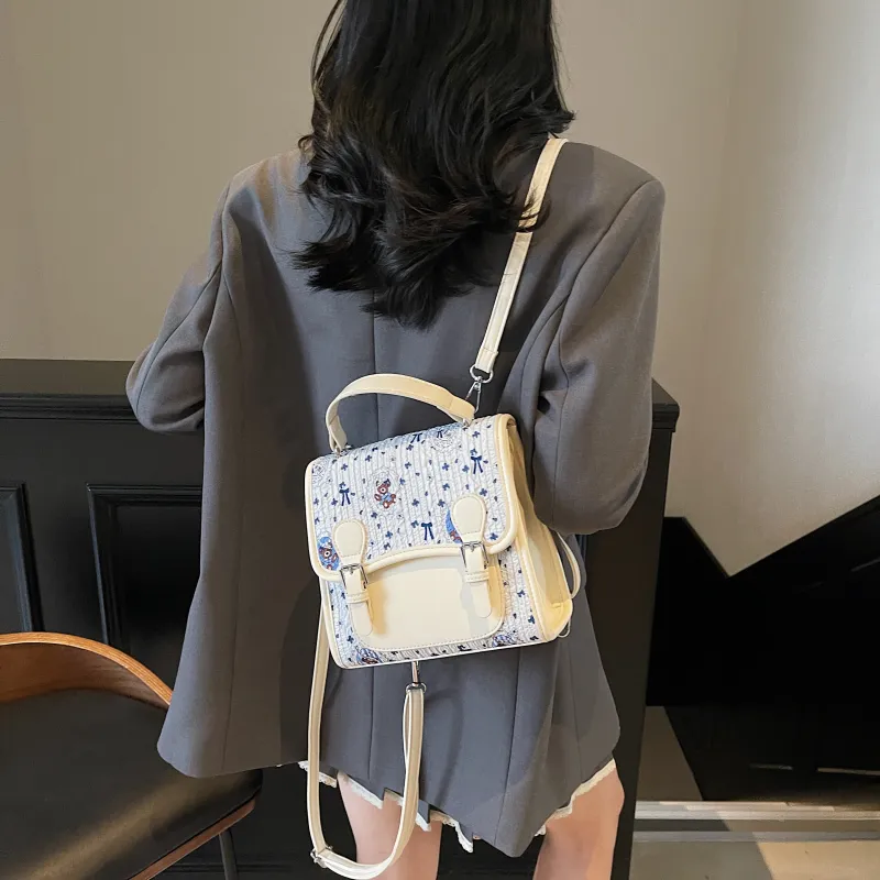 FCTOSSR PU Backpack Women's Diamond Pattern/Small Plaid/Stripes-11