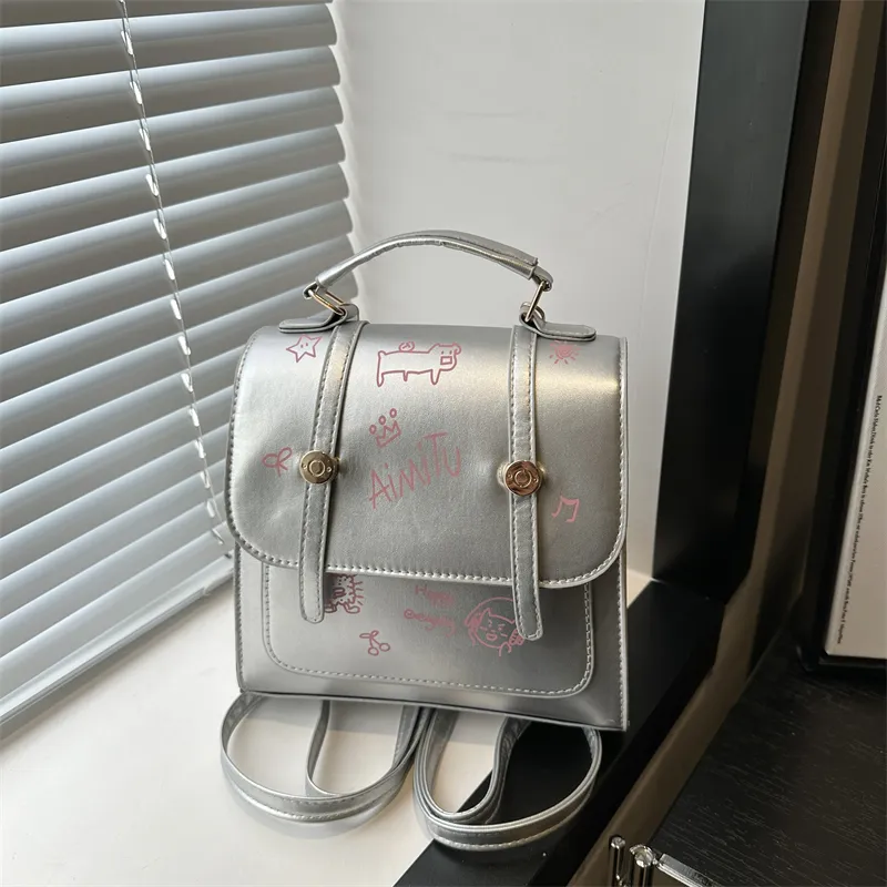 FCTOSSR PU Backpack Women's Pink/Silver-10