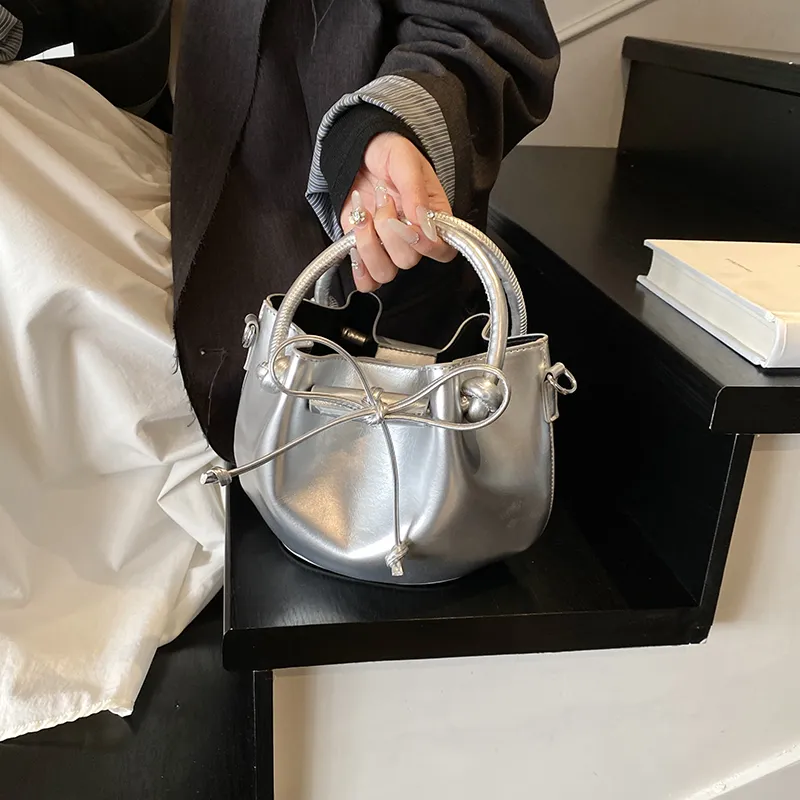 FCTOSSR PU Bucket Bag, Shoulder Bag, Crossbody Bag, Handbag Women's White/Silver/Black/Yellow/Pink-7