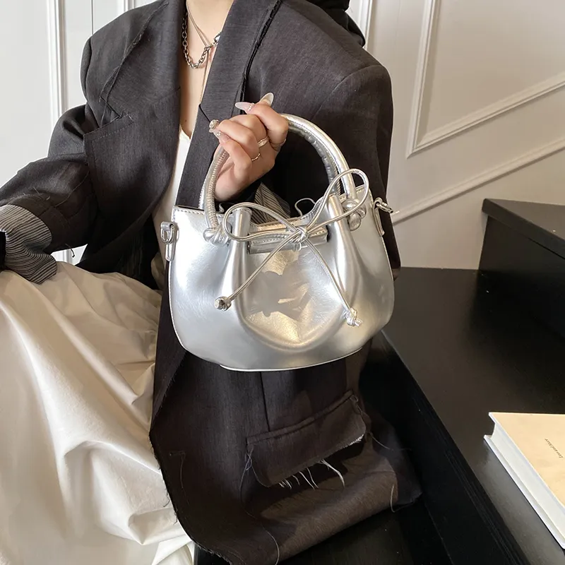 FCTOSSR PU Bucket Bag, Shoulder Bag, Crossbody Bag, Handbag Women's White/Silver/Black/Yellow/Pink-10