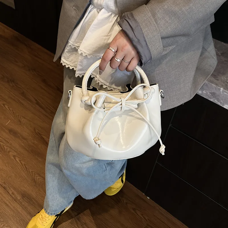 FCTOSSR PU Bucket Bag, Shoulder Bag, Crossbody Bag, Handbag Women's White/Silver/Black/Yellow/Pink-1