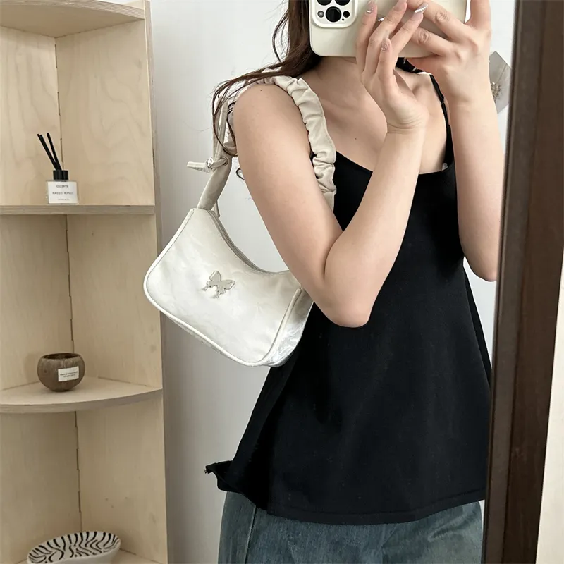 FCTOSSR PU Shoulder Bag Women's White/Silver/Black/Khaki/Brown-3