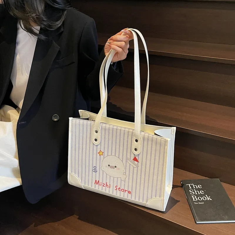 FCTOSSR Composite Cloth Tote Bag, Shopping Bag, Shoulder Bag Regular Women's White/Yellow/Pink-4