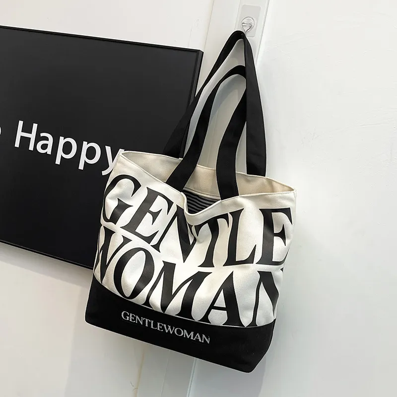 FCTOSSR Canvas Tote Bag, Shoulder Bag Women's Black/Khaki/Green/Pink-1