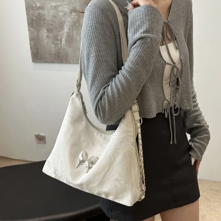 FCTOSSR PU Backpack On The Shoulder Women's White/Silver/Black/Pink-3