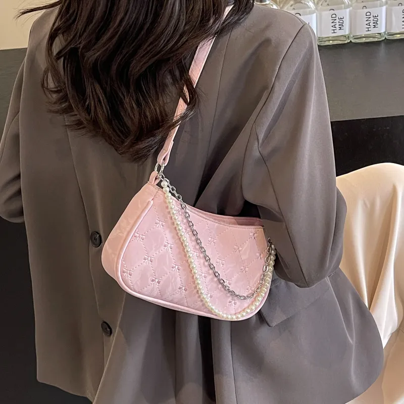 FCTOSSR PU Shoulder Bag Women's White/Silver/Black/Pink-16