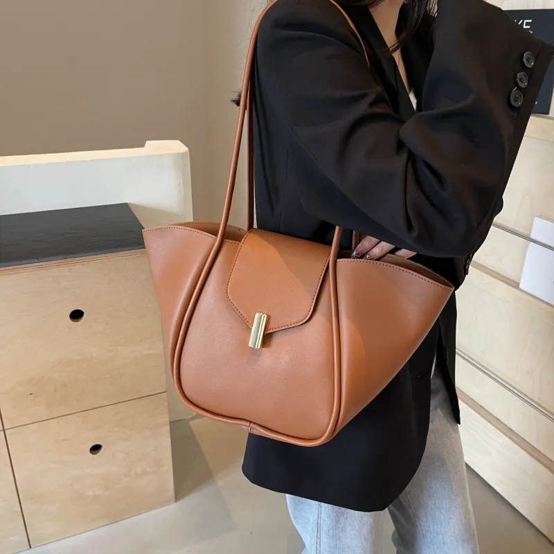 FCTOSSR PU Shoulder Bag Women's White/Black/Khaki/Coffee/Brown-23
