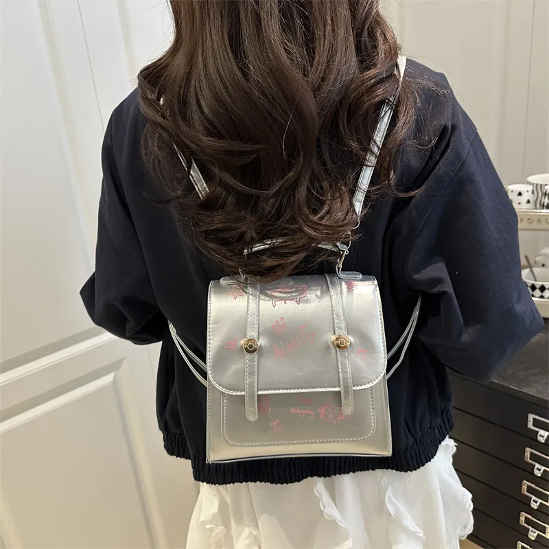 FCTOSSR PU Backpack Women's Pink/Silver-6
