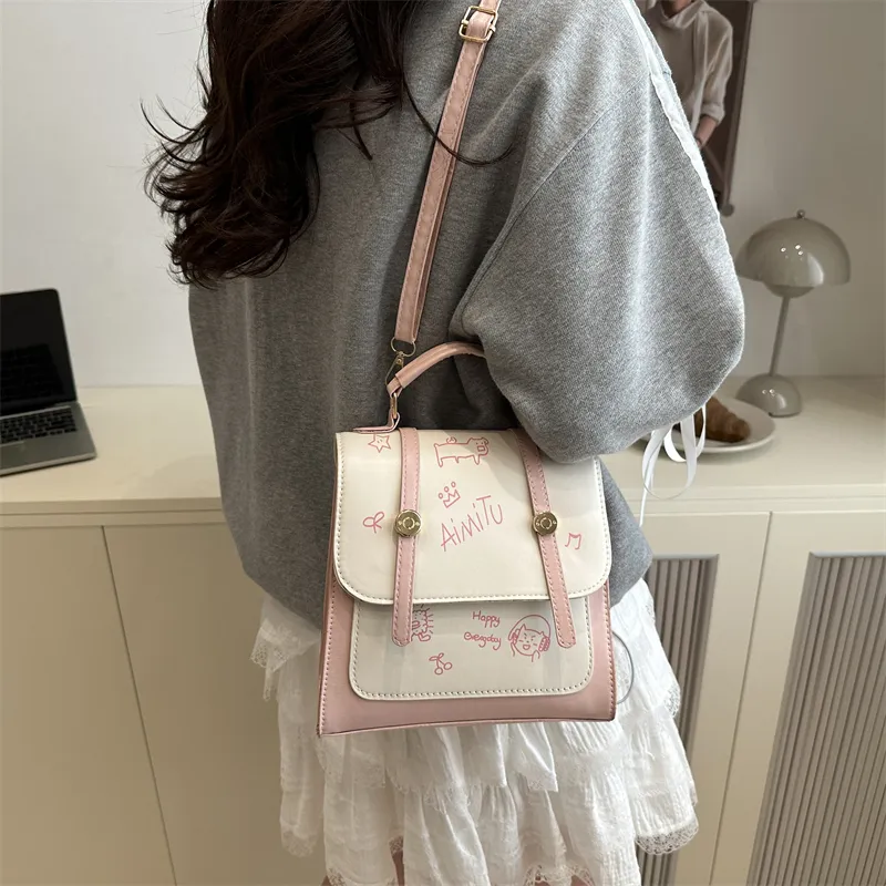 FCTOSSR PU Backpack Women's Pink/Silver-2