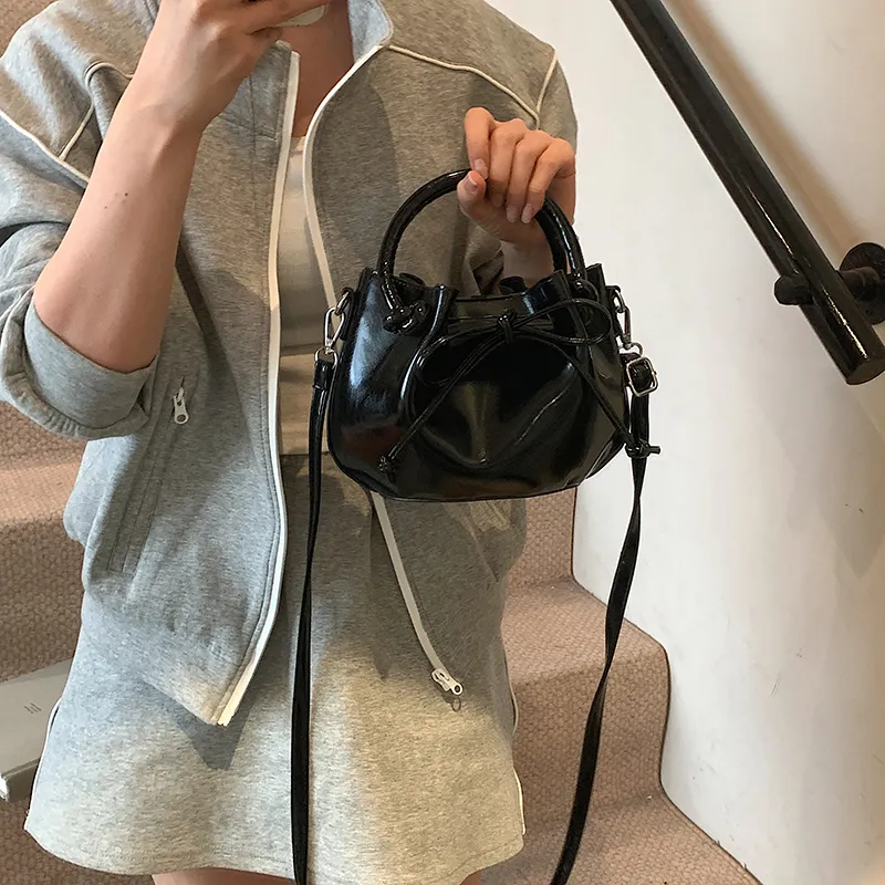 FCTOSSR PU Bucket Bag, Shoulder Bag, Crossbody Bag, Handbag Women's White/Silver/Black/Yellow/Pink-14