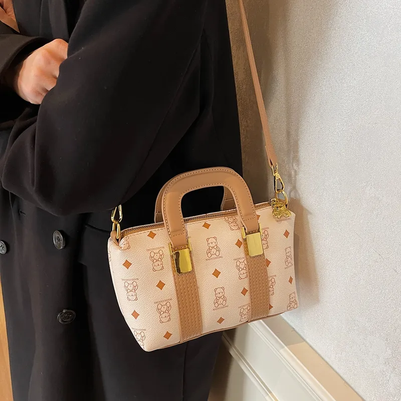 FCTOSSR PU Shoulder Bag, Crossbody Bag, Handbag Women's White/Pink/Brown-3