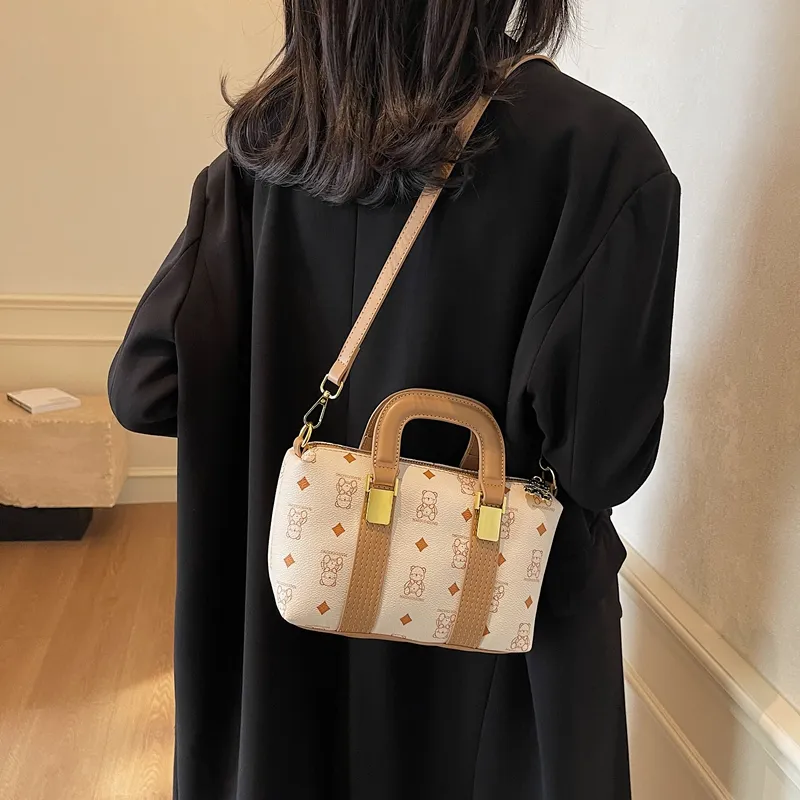 FCTOSSR PU Shoulder Bag, Crossbody Bag, Handbag Women's White/Pink/Brown-4