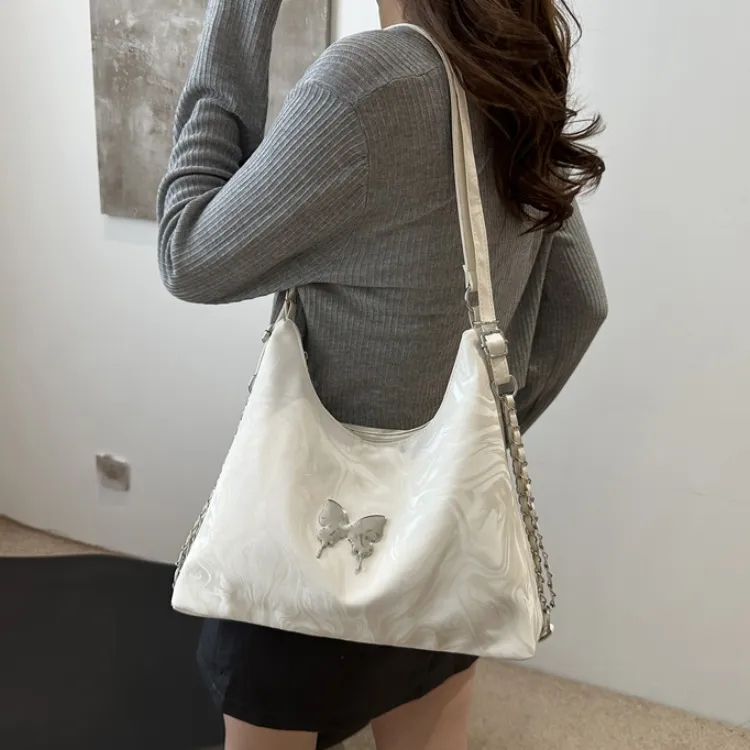 FCTOSSR PU Backpack On The Shoulder Women's White/Silver/Black/Pink-5