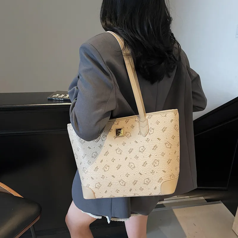 FCTOSSR PU Tote Bag, Shopping Bag, Shoulder Bag Women's White/Black/Pink/Brown-3