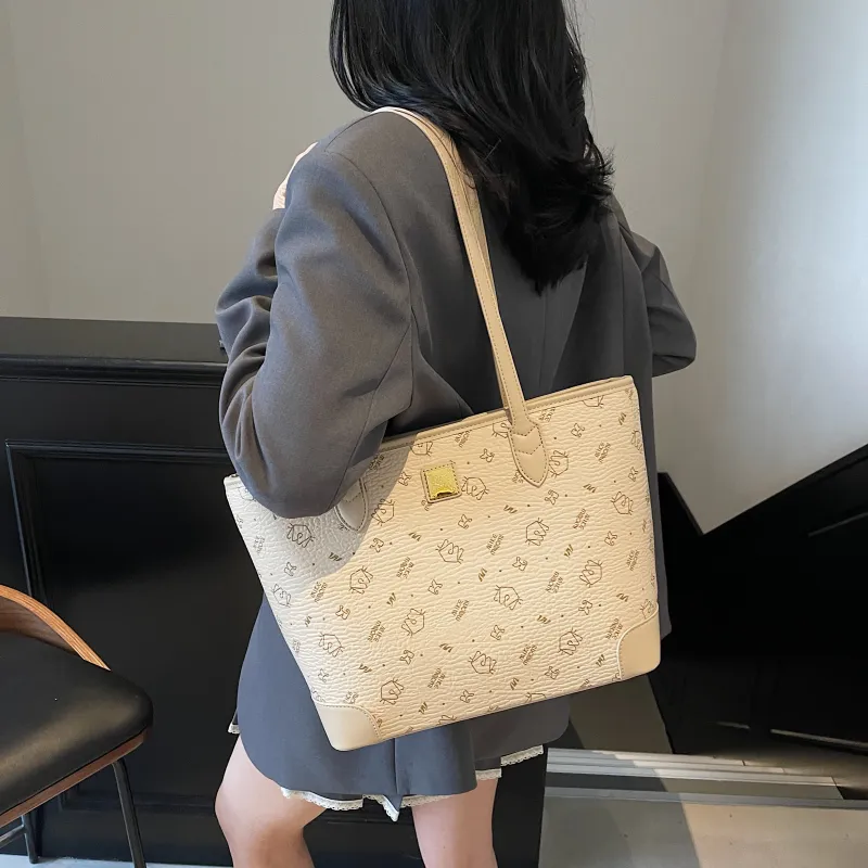 FCTOSSR PU Tote Bag, Shopping Bag, Shoulder Bag Women's White/Black/Pink/Brown-4