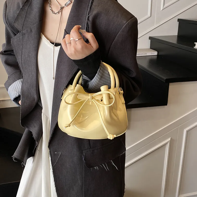 FCTOSSR PU Bucket Bag, Shoulder Bag, Crossbody Bag, Handbag Women's White/Silver/Black/Yellow/Pink-18
