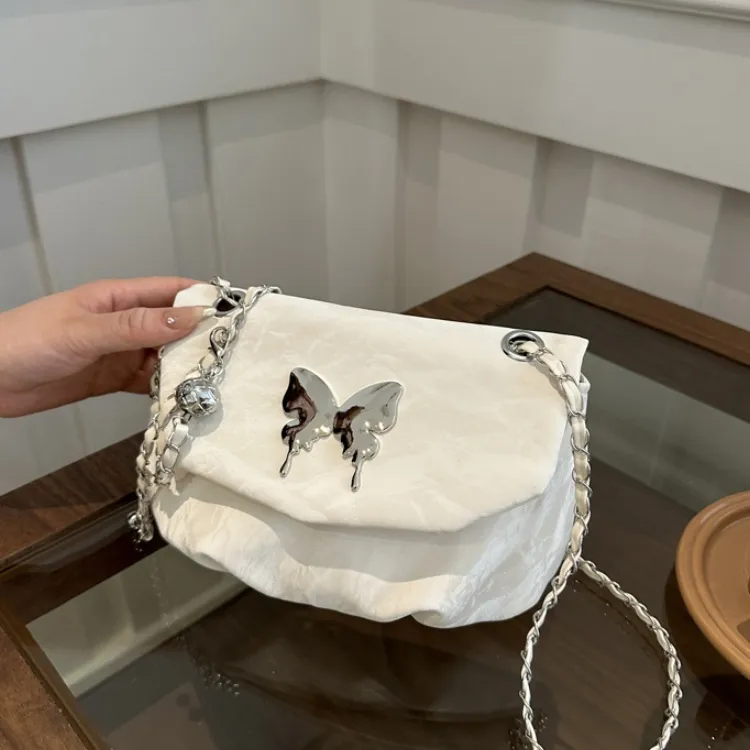 FCTOSSR PU Shoulder Bag Crossbody Bag Small Size Women's White/Silver/Black/Blue-3