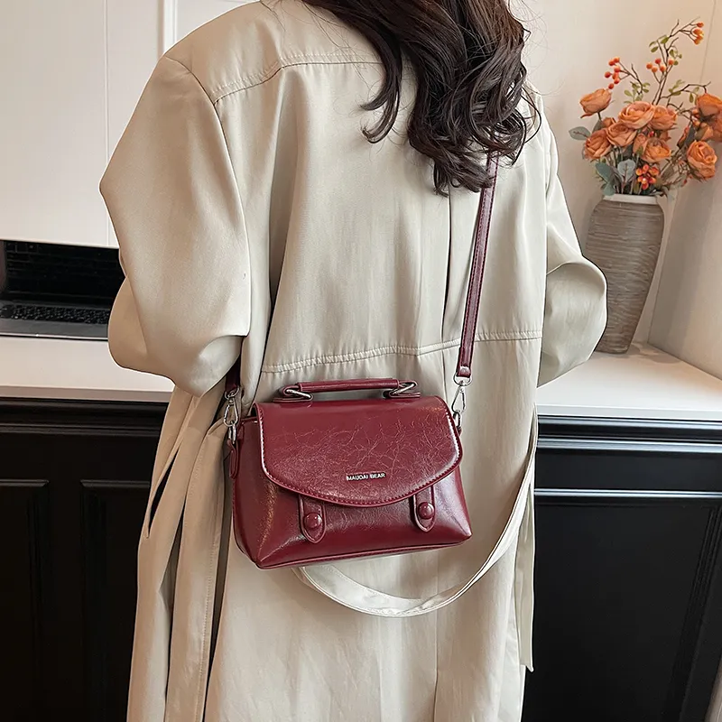 FCTOSSR PU Shoulder Bag Crossbody Bag Regular Women's Ecru Black/Red/Brown-14