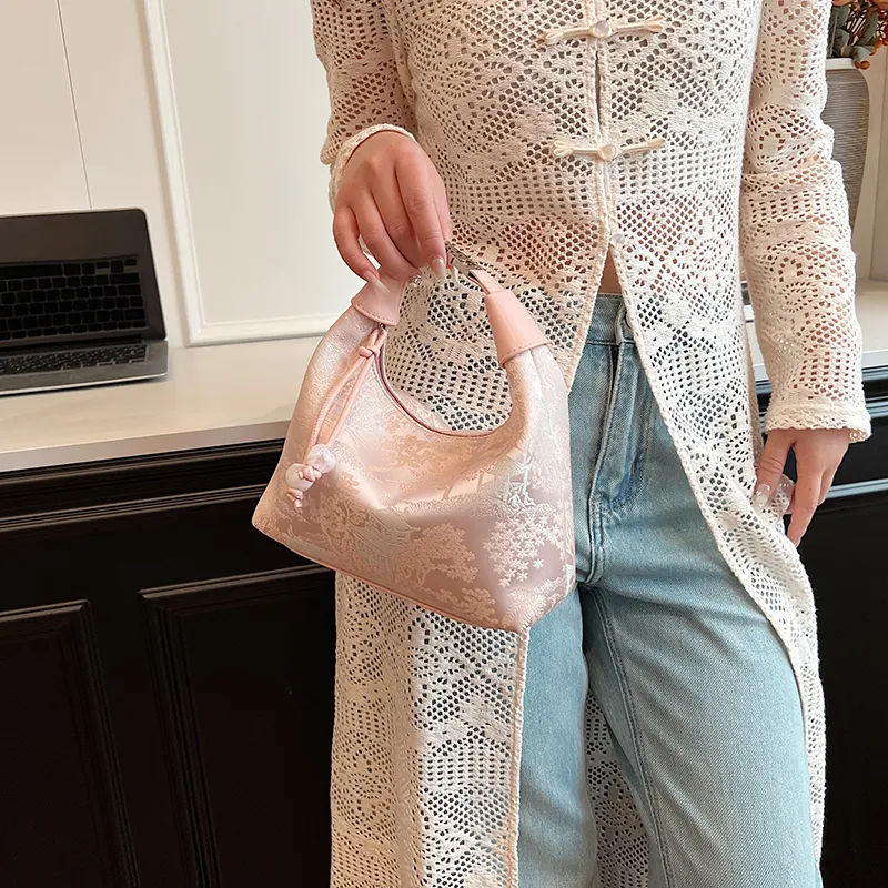 FCTOSSR Fabric Crescent Bag, Crossbody Handbag Women's White/Pink/Blue/Black-9