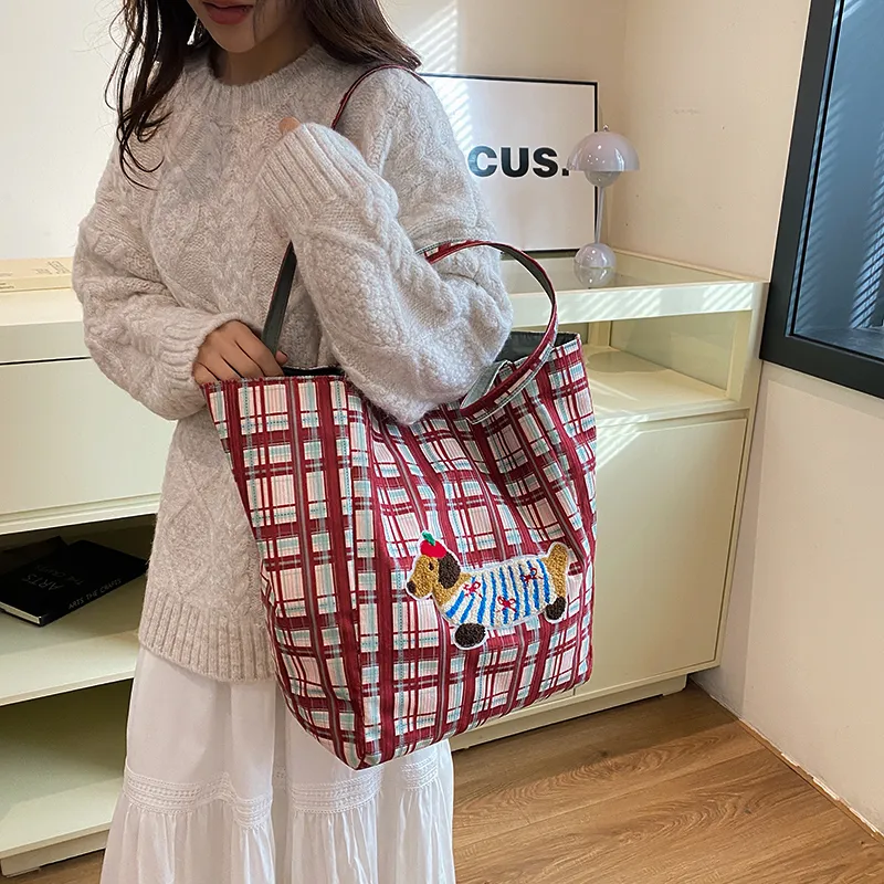 FCTOSSR Composite Cloth Shoulder Bag Women's White/Red/Brown-9