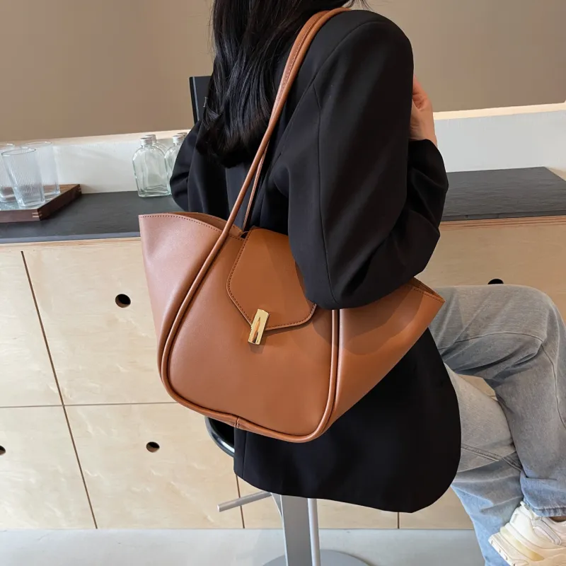FCTOSSR PU Shoulder Bag Women's White/Black/Khaki/Coffee/Brown-22