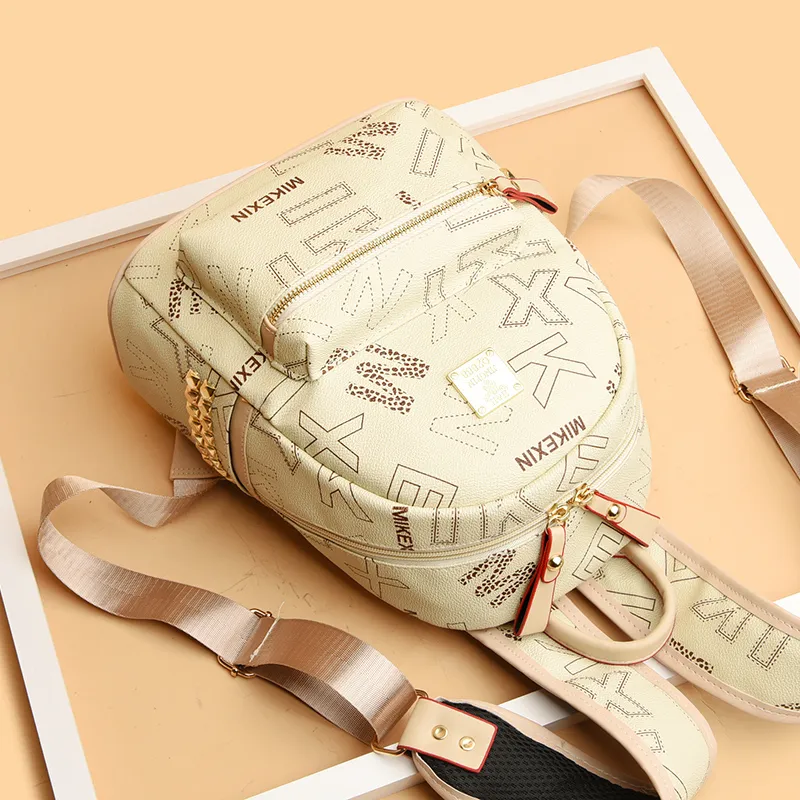 FCTOSSR PU Backpack Women's White/Black/Yellow/Brown-1